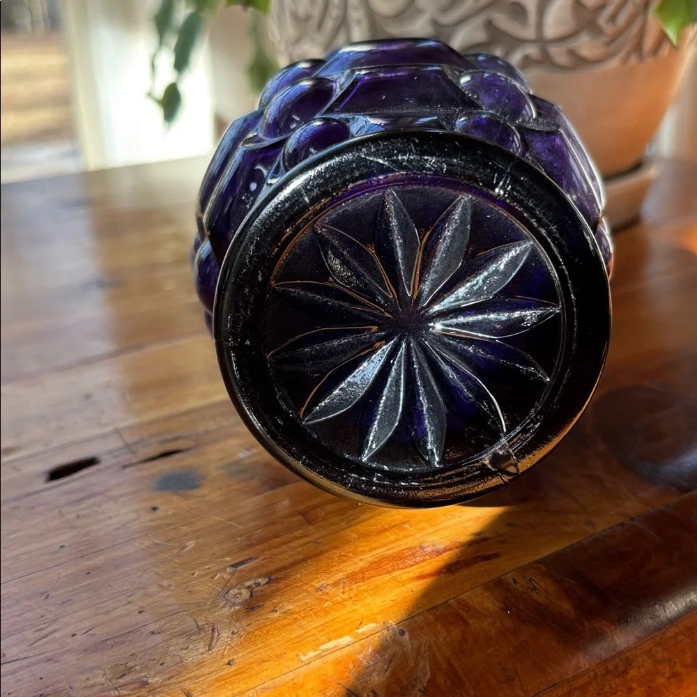 Vintage Weston Black Amethyst Glass Vase